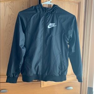 Youth boys all black windbreaker size M